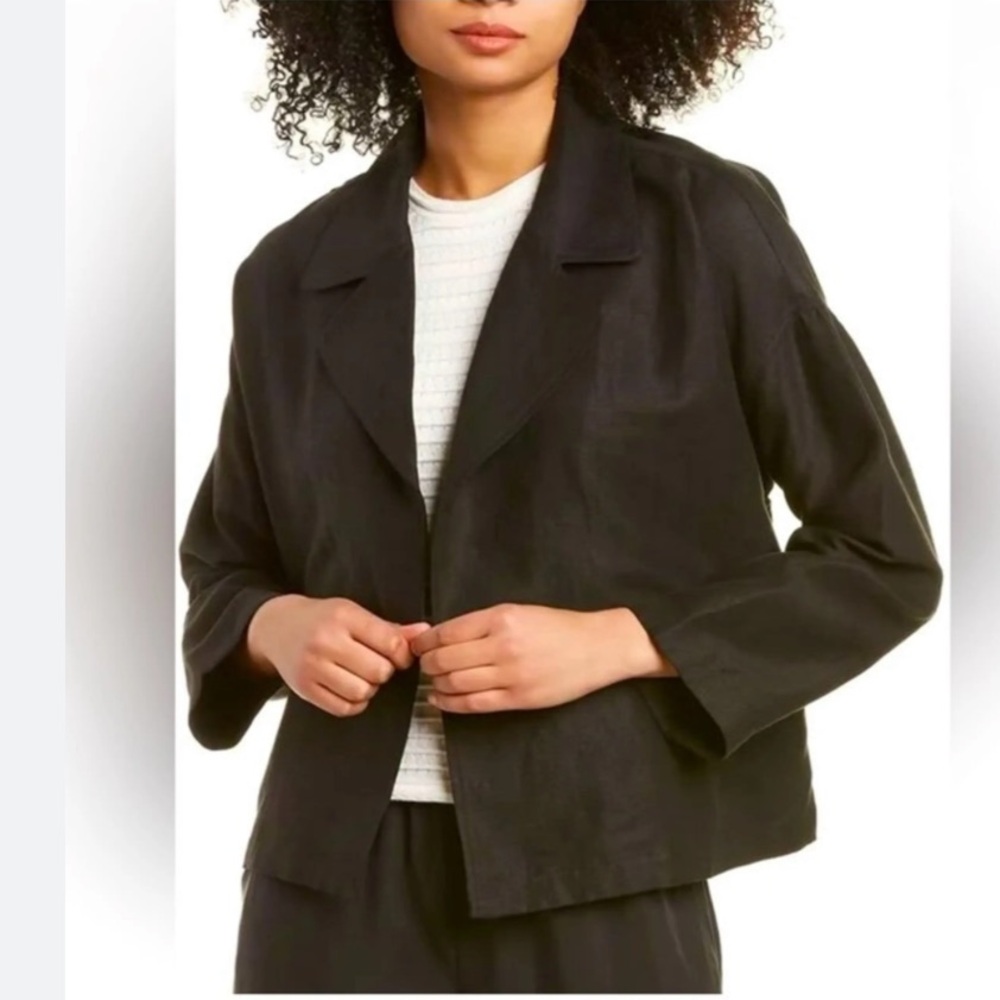 Eileen Fisher Black Women's Linen Jacket